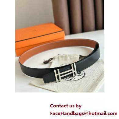 Hermes H au Carre belt buckle  &  Reversible leather strap 32 mm 05 2023